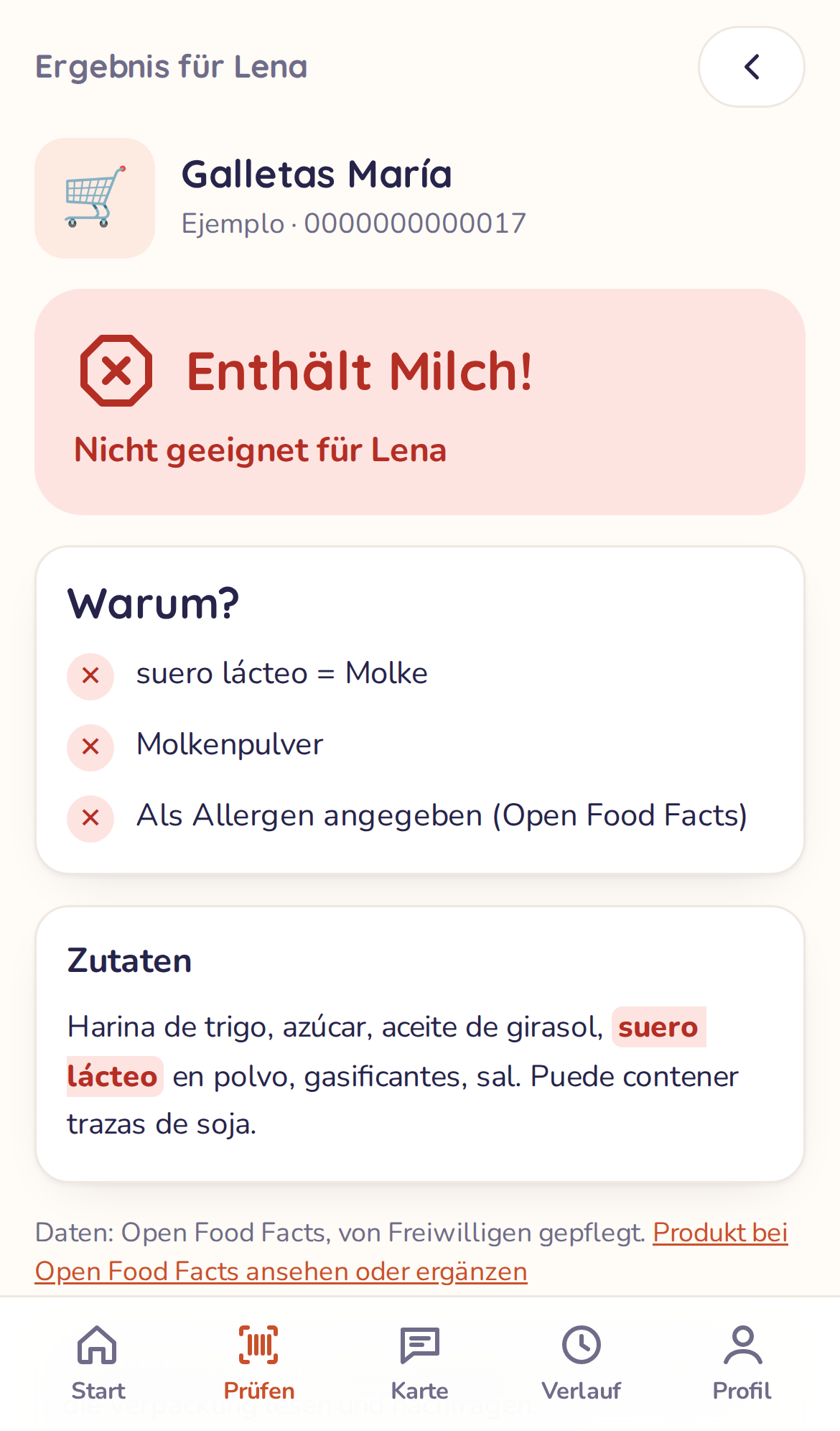 Ergebnis mit Begründung